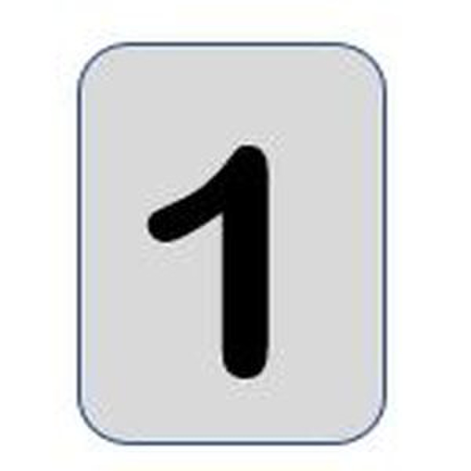 Aluminium label black/silver 40X25mm - Number 1